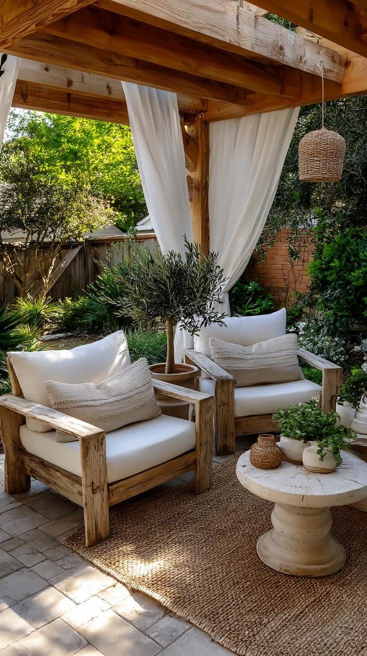 1. Peaceful Patio Look with White Curtains - photo 2
