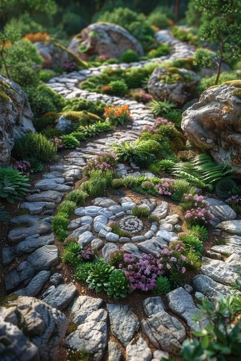 11. Herb Garden With a Rock Spiral