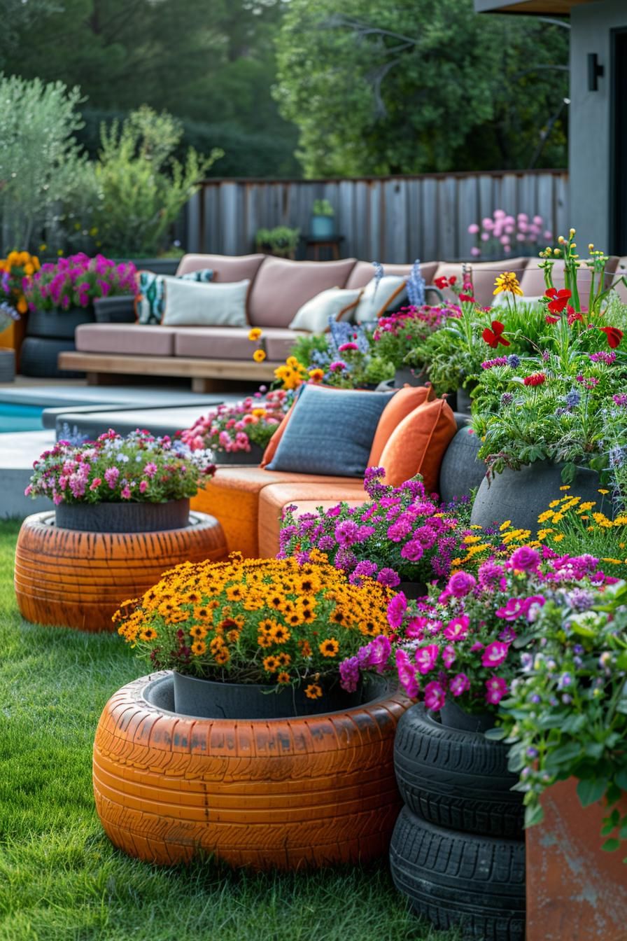 3. Upcycled Tire Planter Projects - photo 3