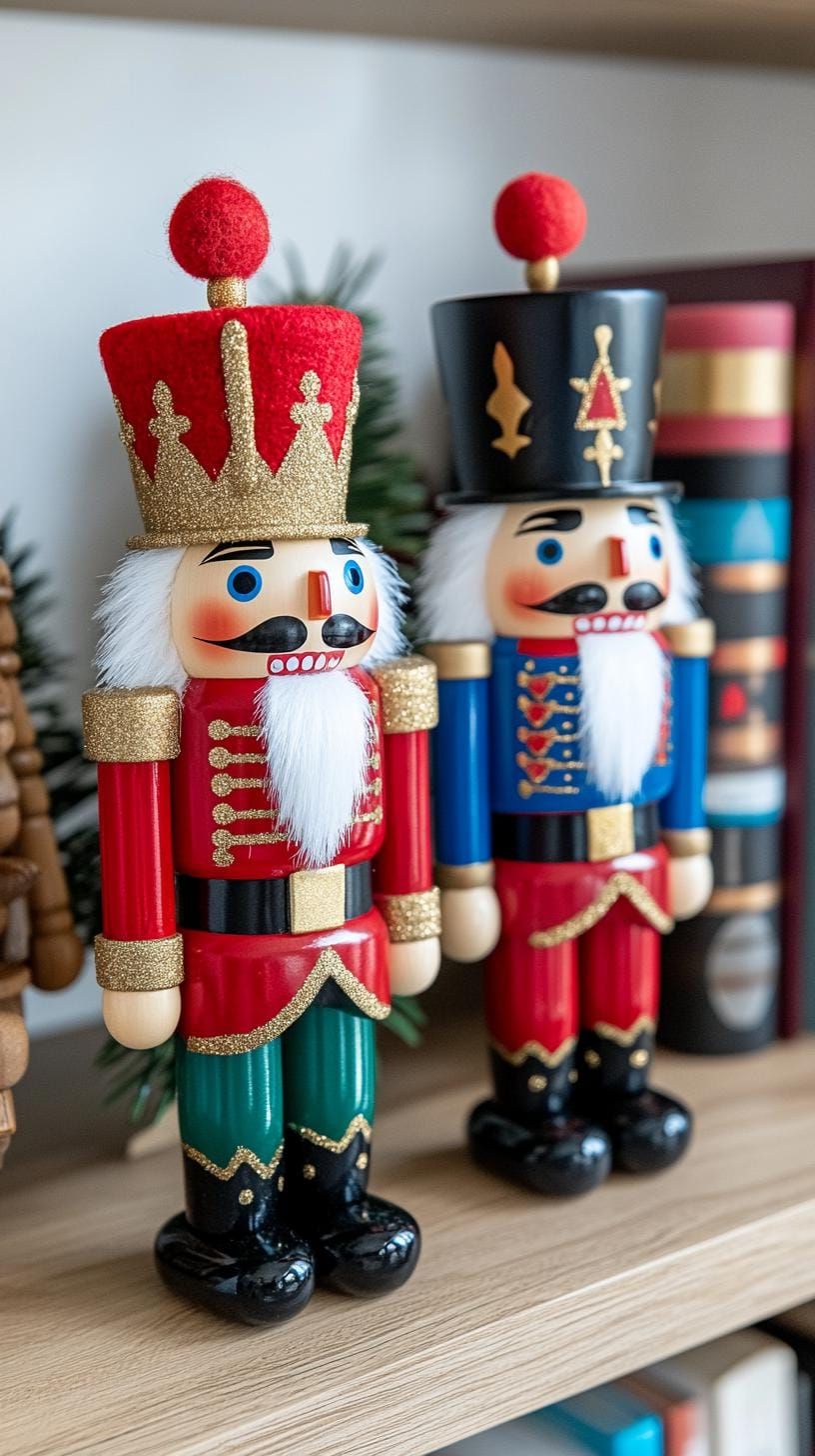 12. Black-and-White Nutcracker Bookshelf Display - photo 3