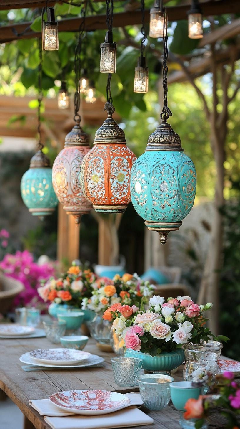 26. Cheerful Lanterns Lighting the Garden Table - photo 3