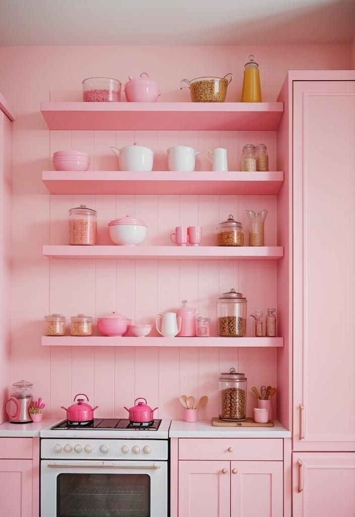 35. Pastel Pink Floating Shelf Ideas