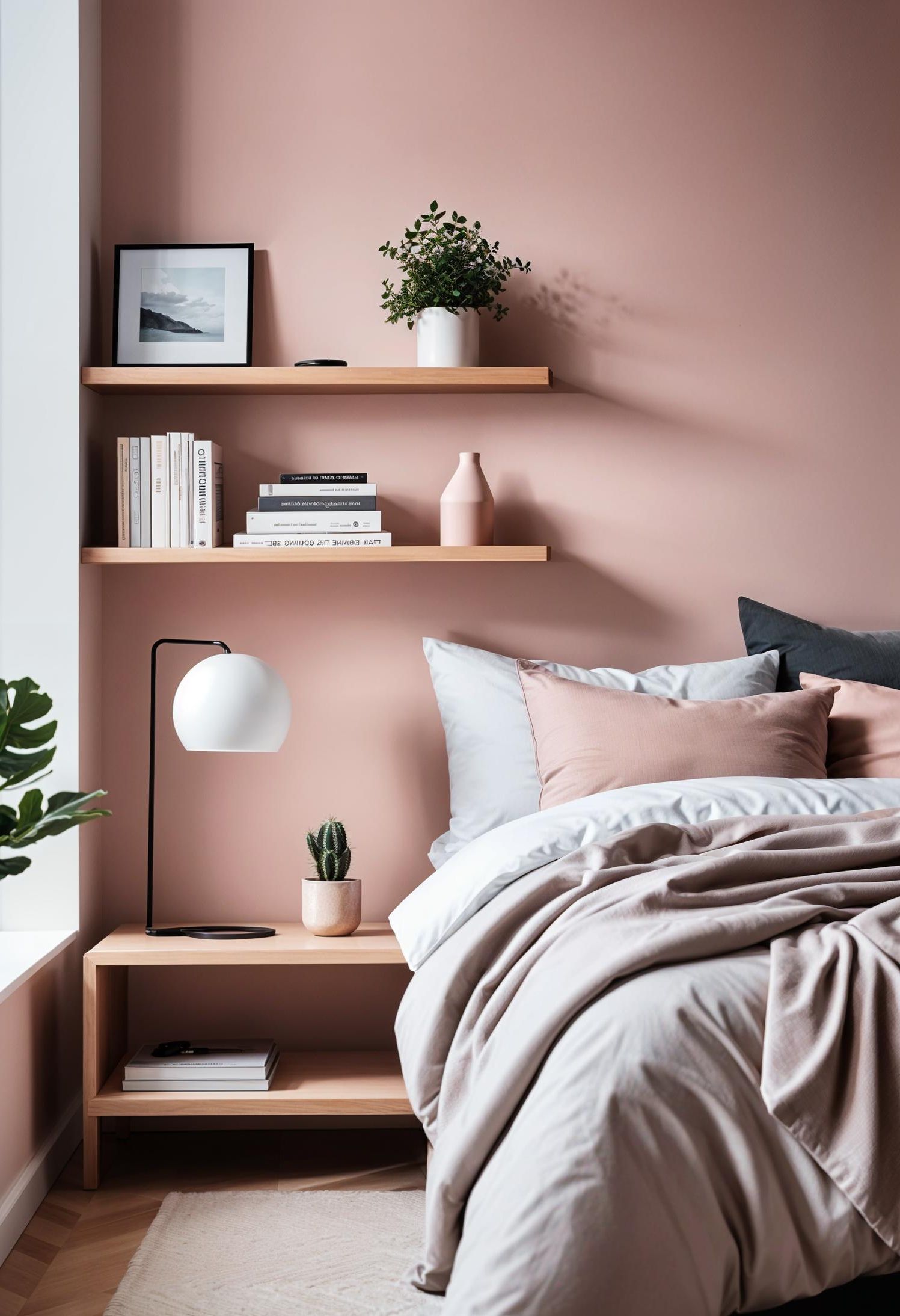 2. Minimalist Pink Accent Wall Ideas