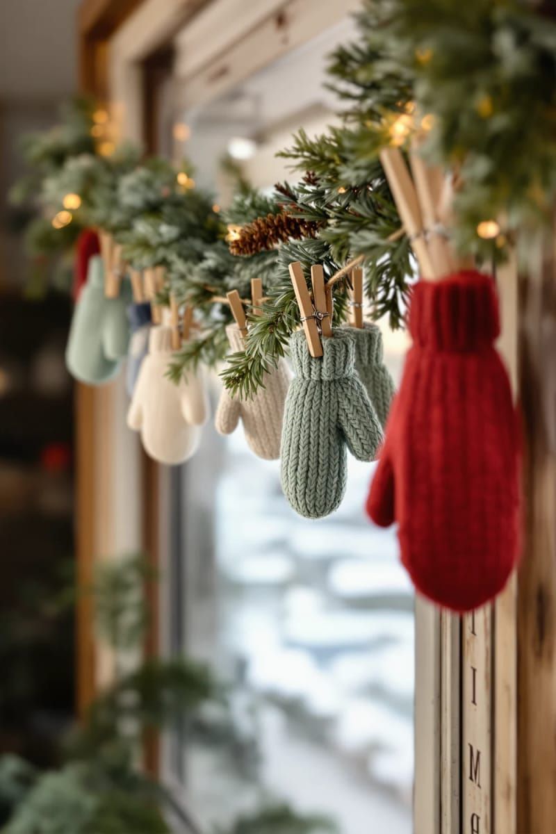 17. Mini Mitten Bunting for Window Panes