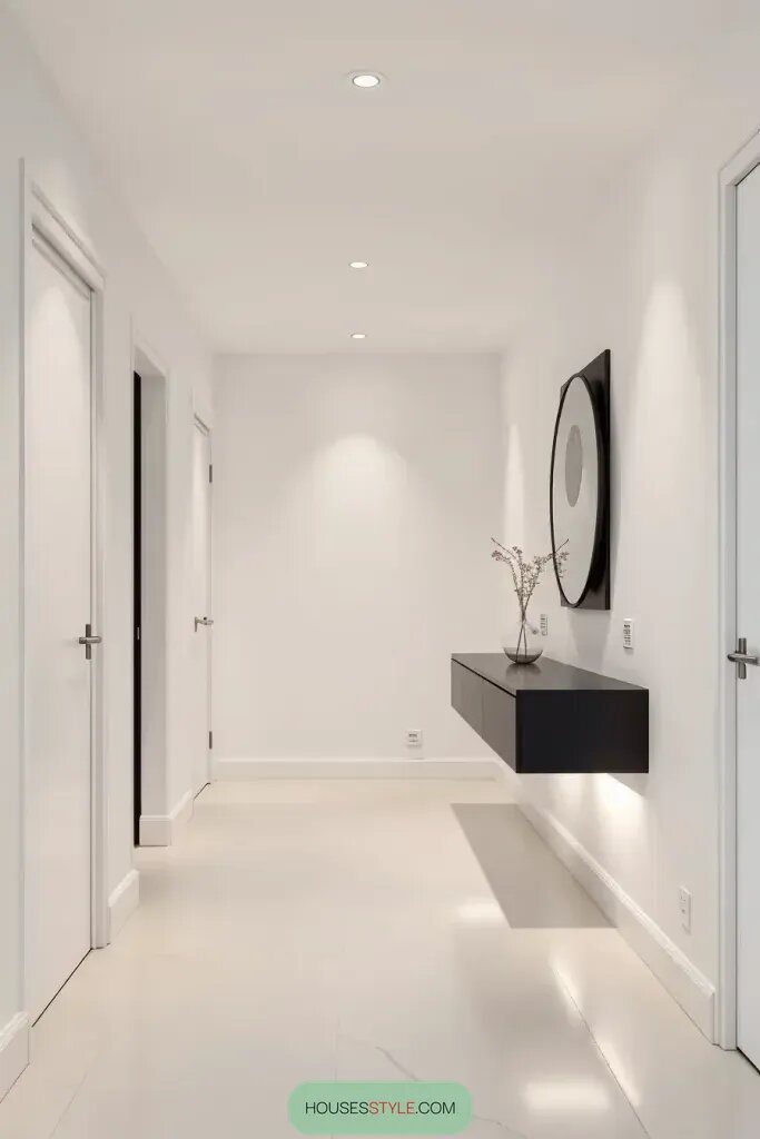 Floating Furniture for an Open, Airy Hallway