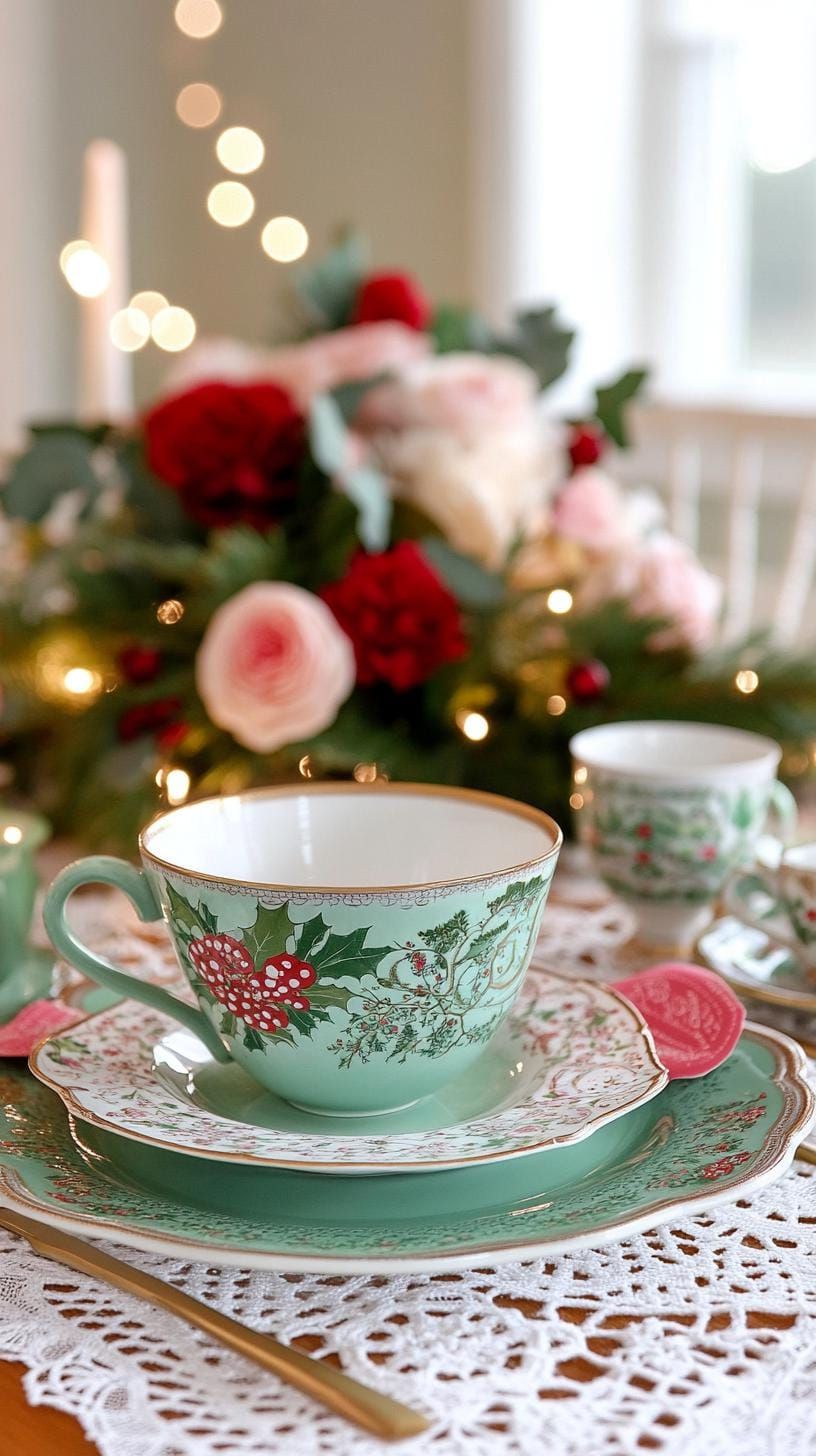 6. Vintage Inspired Holiday Table Decor - photo 2
