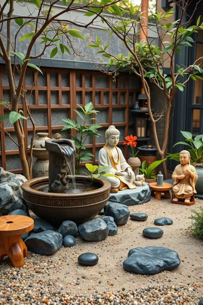 Calming Japanese Figurines for a Zen Garden