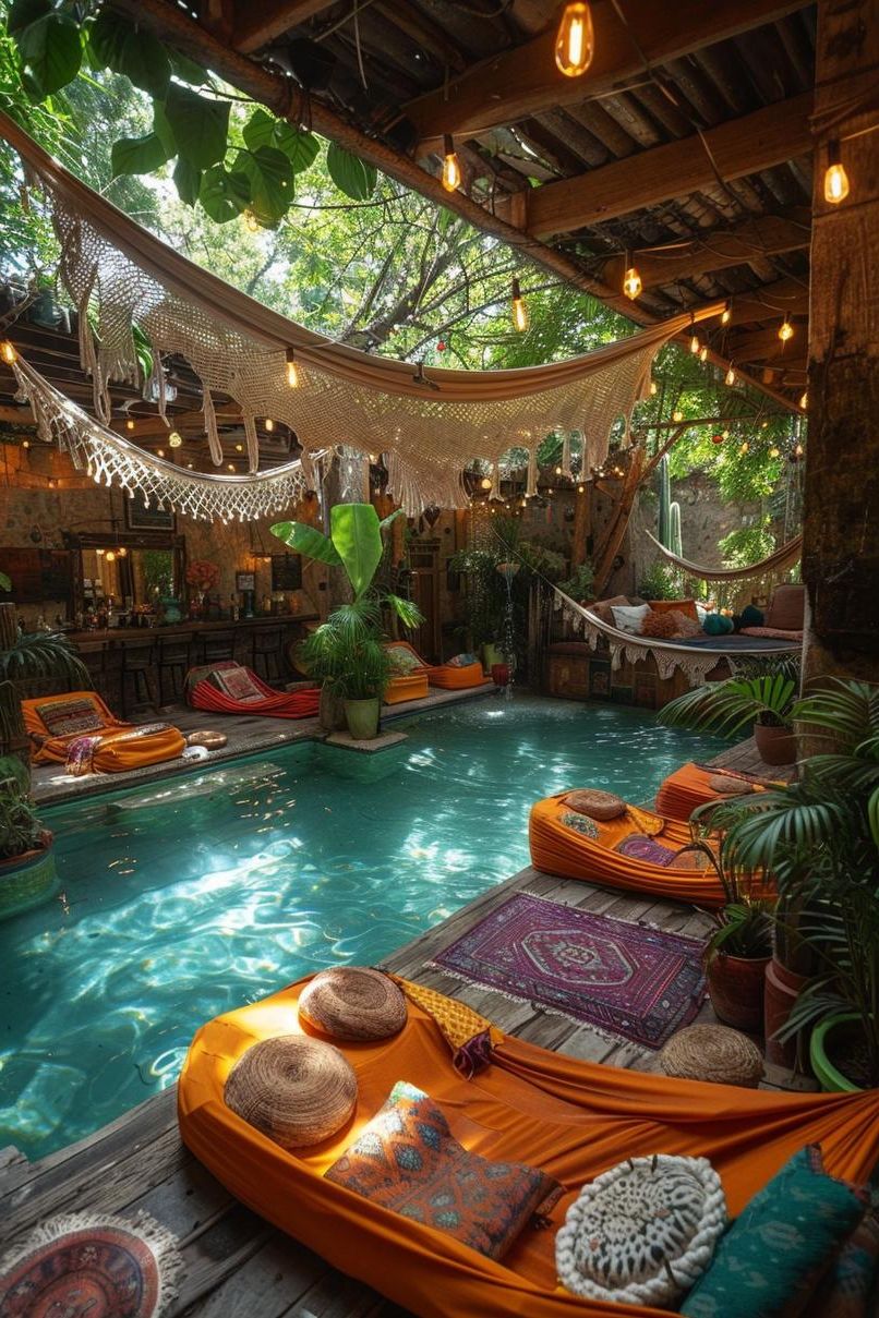 1. Boho Lounge Pool Deck Style - photo 3