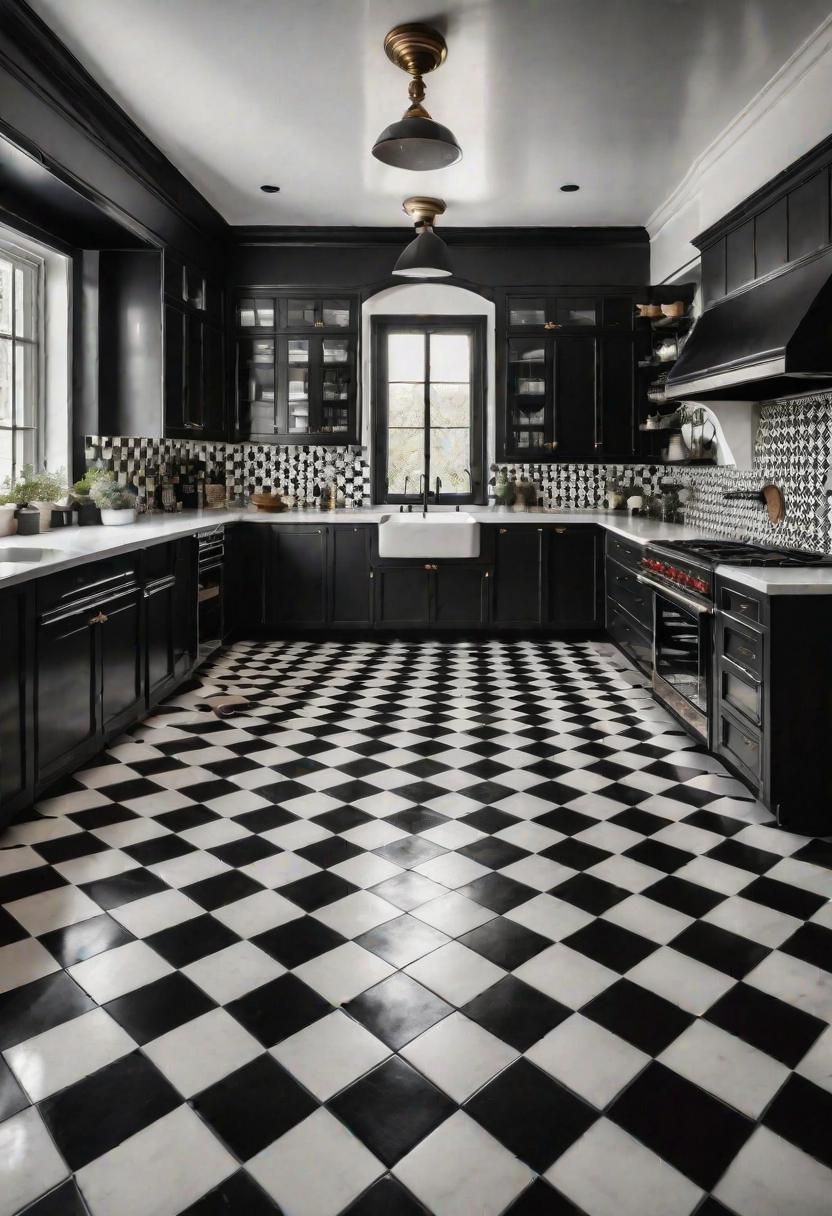 13. Classic Checkerboard Flooring for Kitchens