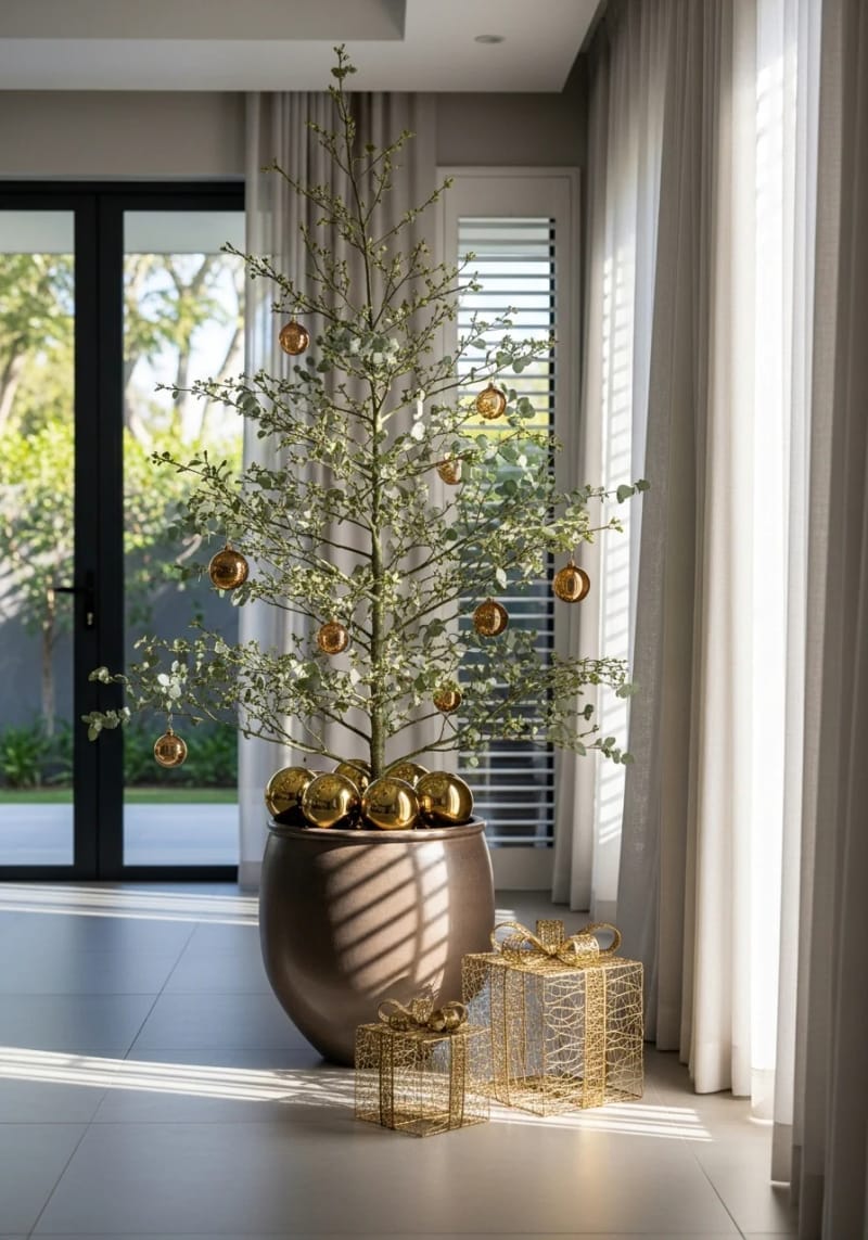 11. Minimalist Tree with Amber Glass and Eucalyptus - photo 2