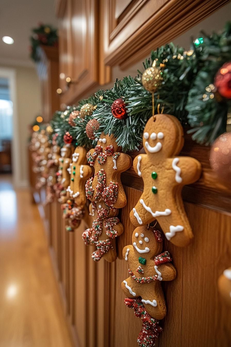5. Gingerbread Garland Cabinet Decoration
