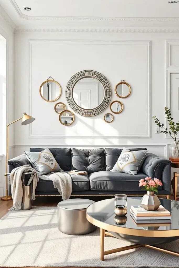 18. Combine Glass and Mirror Art for Soft Illumination