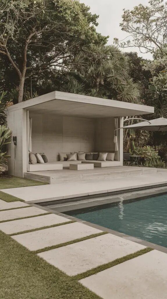 Minimalist Pool Pavilion Ideas for a Calm Feel
