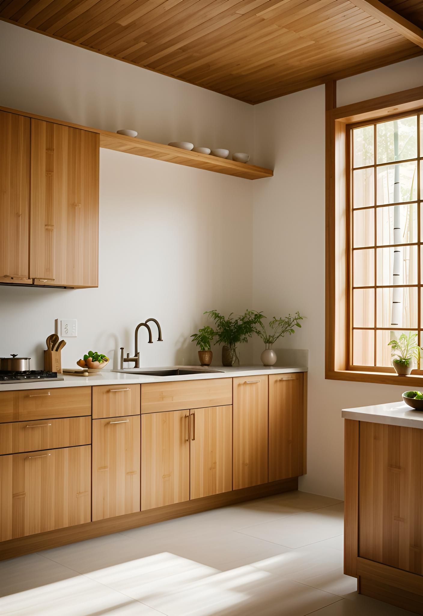 22. Zen-Inspired Calm Kitchen Design