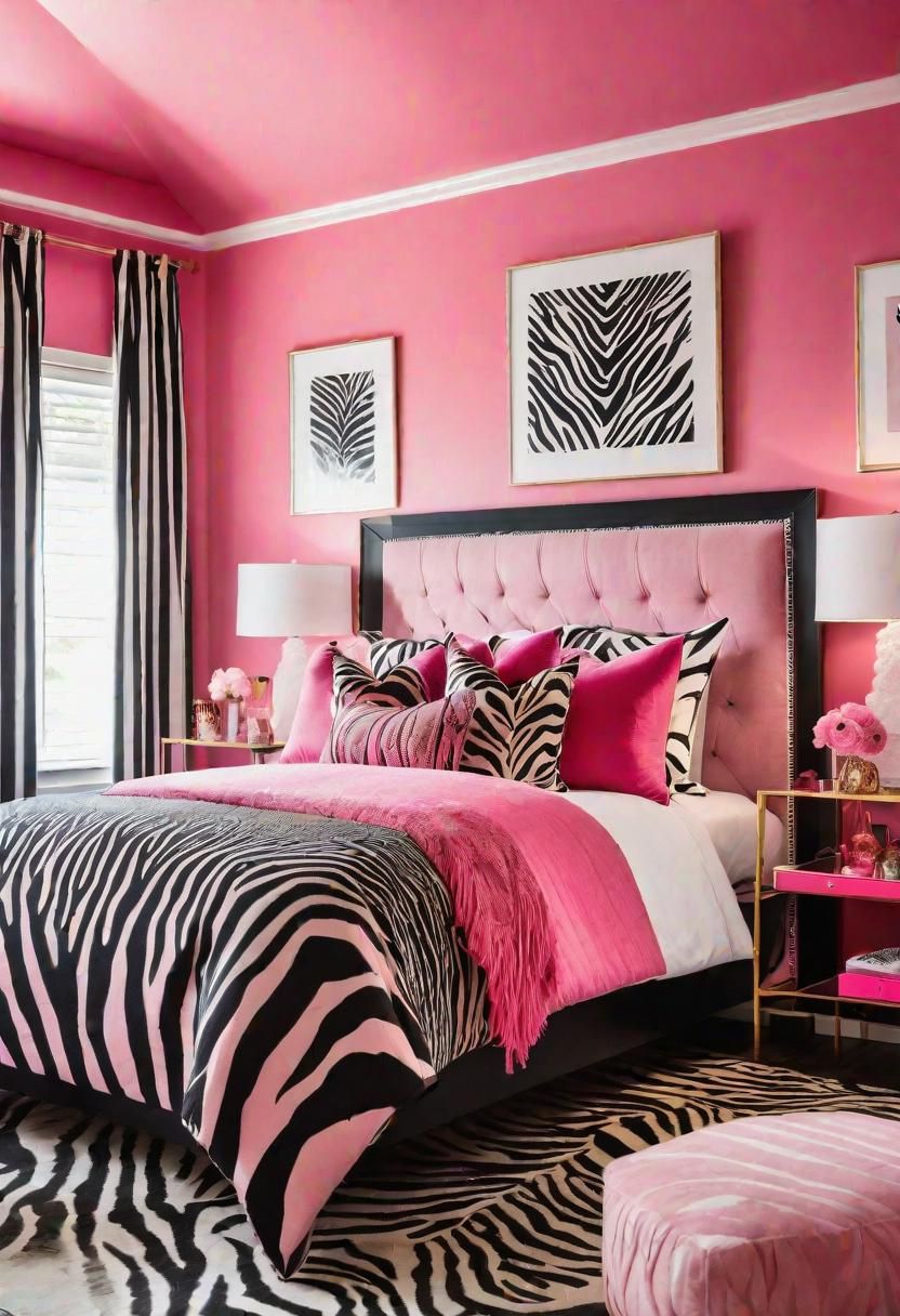 48. Pink Bedroom with Zebra Accents