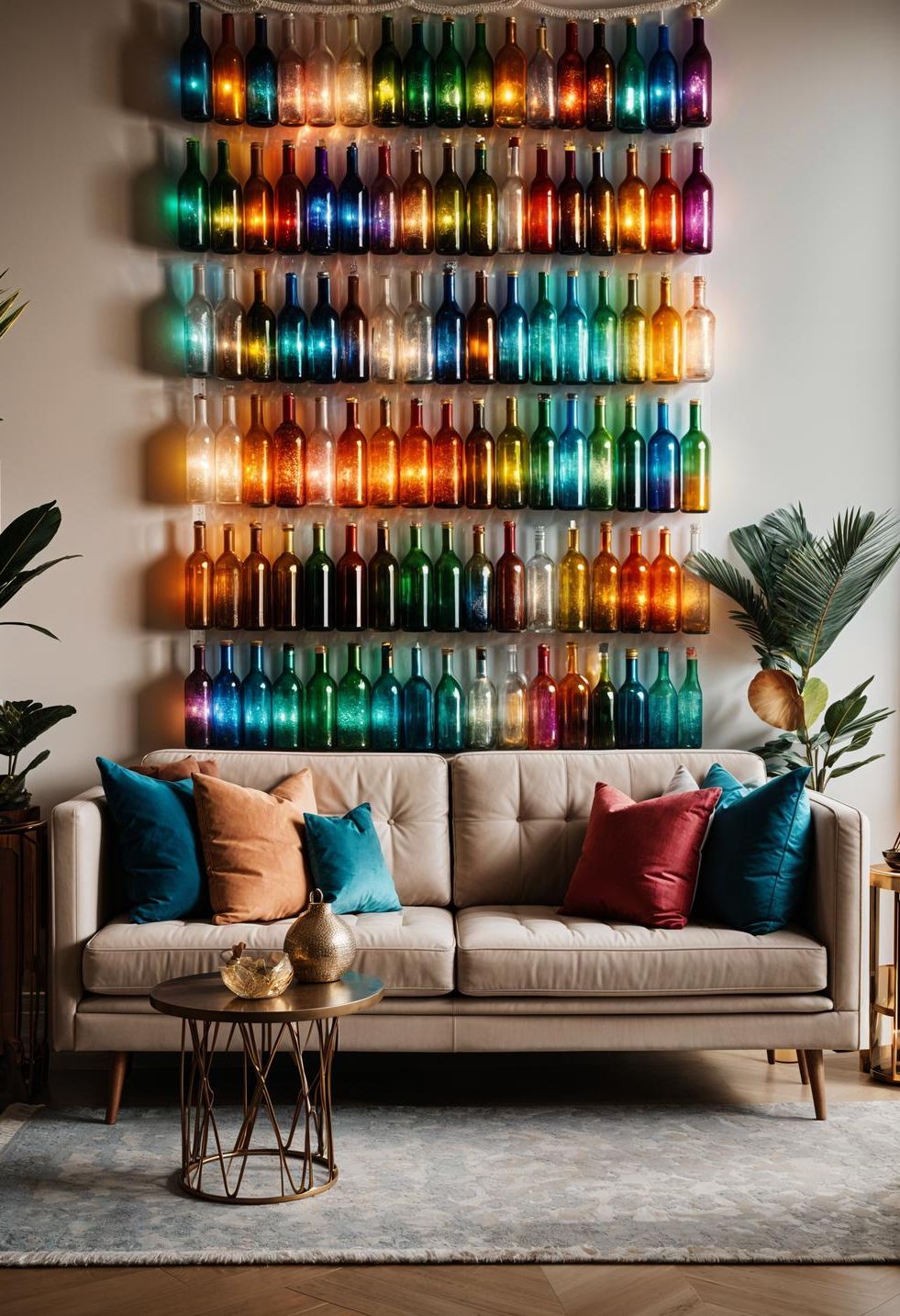 8. Boho Glass Bottle Wall Feature - photo 4