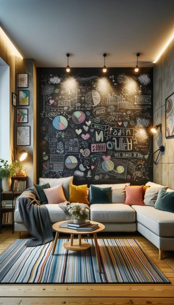 21. Chalkboard Wall for Interactive Decor