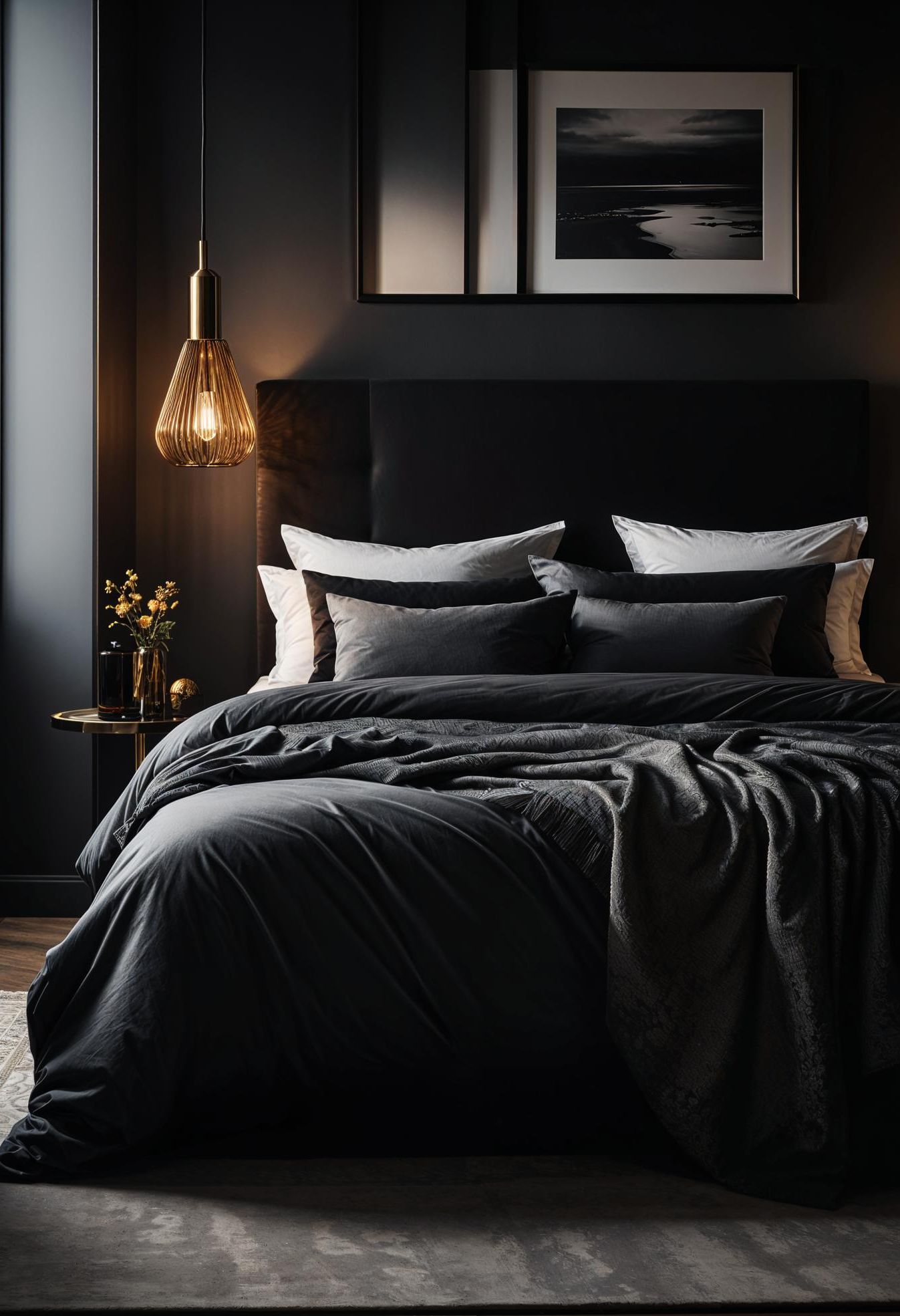 24. Black Accent Lamp Styling Ideas