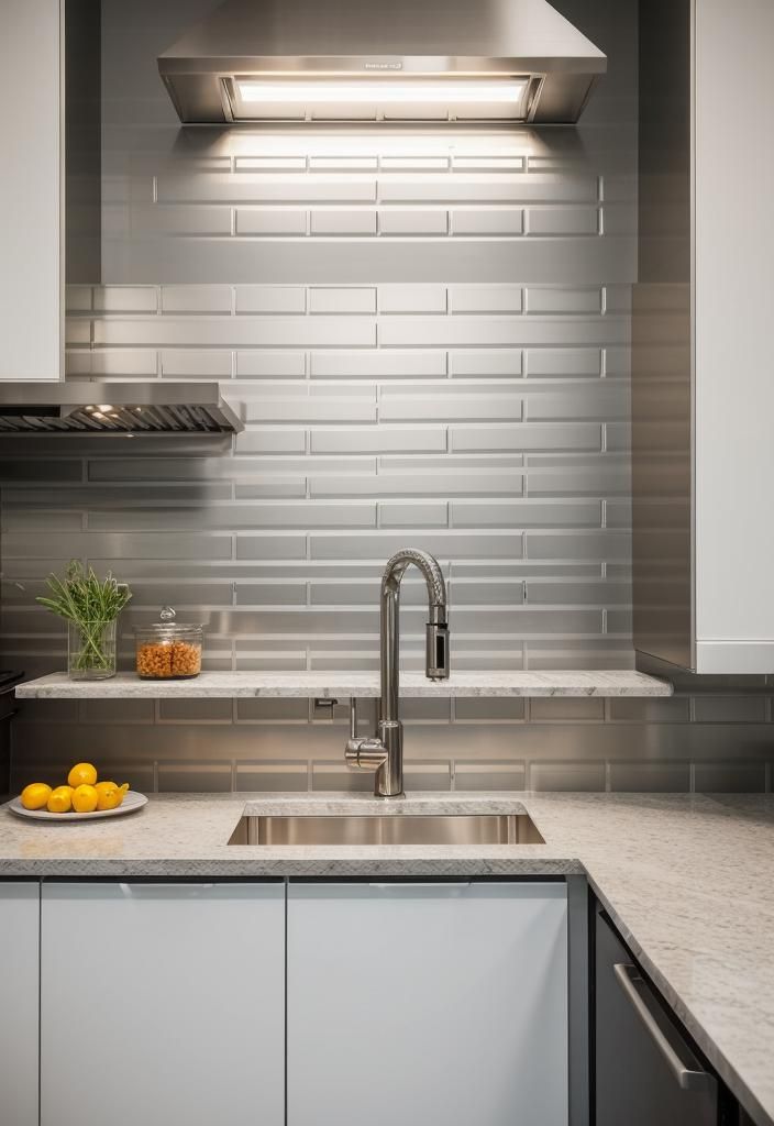 6. Stylish Stainless Steel Subway Tiles