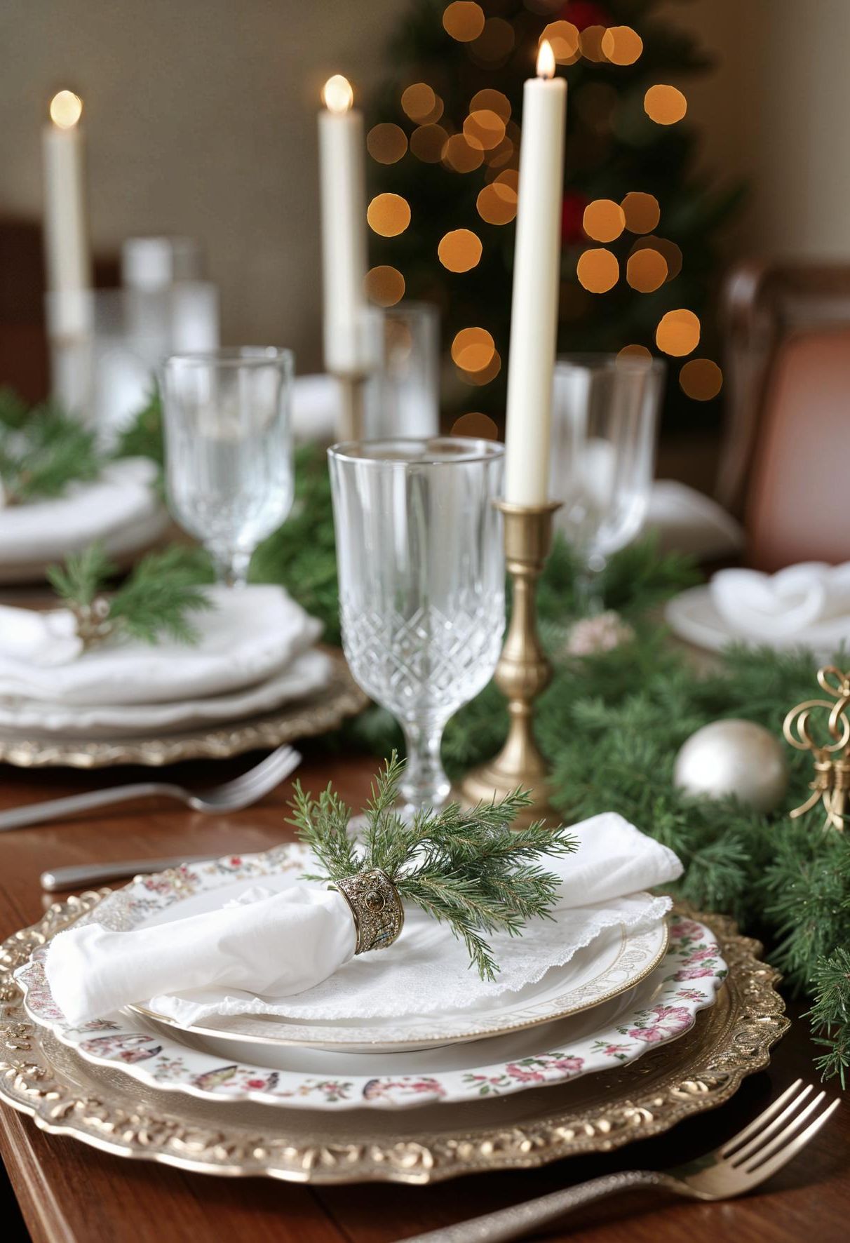 8. Vintage Christmas Table Setting Ideas