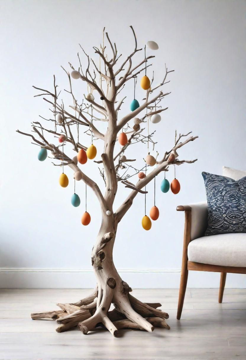 10. Rustic Easter Tree Display Ideas