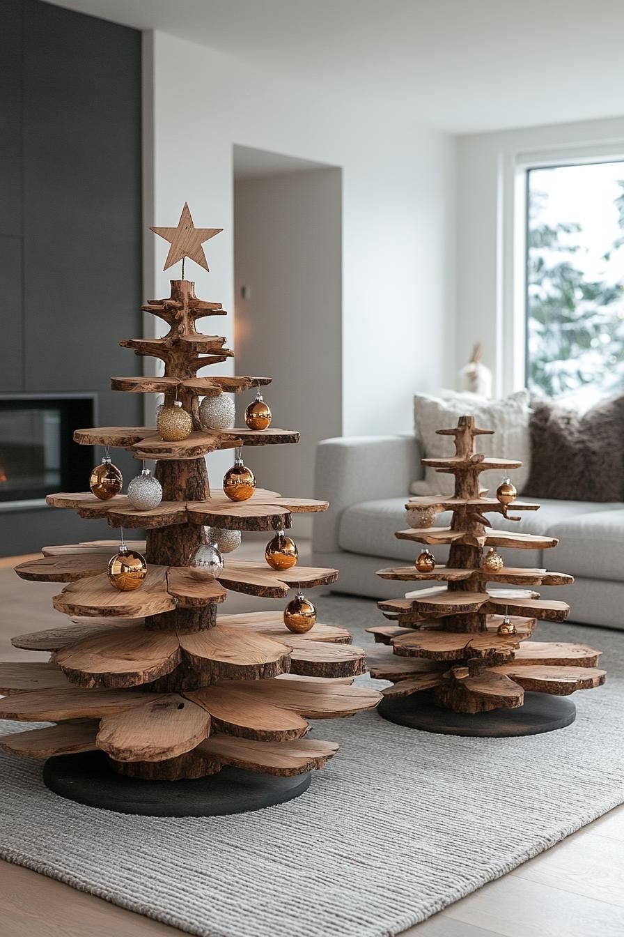 3. Rustic Wooden Christmas Tree Ideas - photo 3