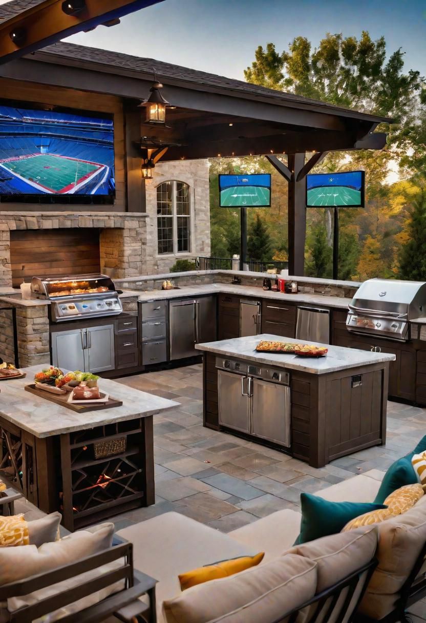 33. An Outdoor Kitchen for Sports Fans