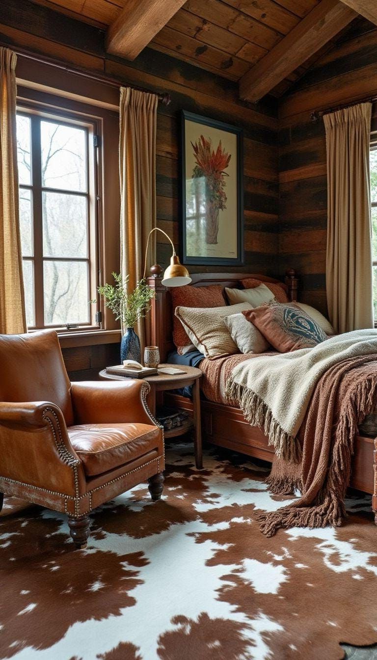 5. Add Vintage Cowhide Rugs