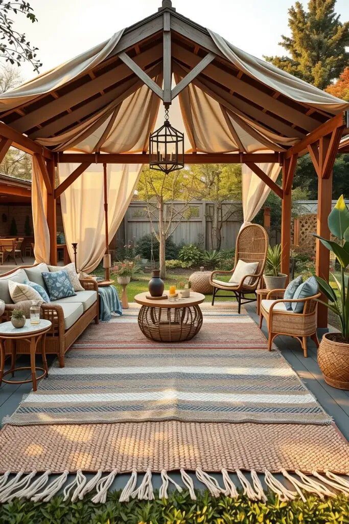How to Layer Outdoor Rugs for a Cozy Gazebo - photo 2