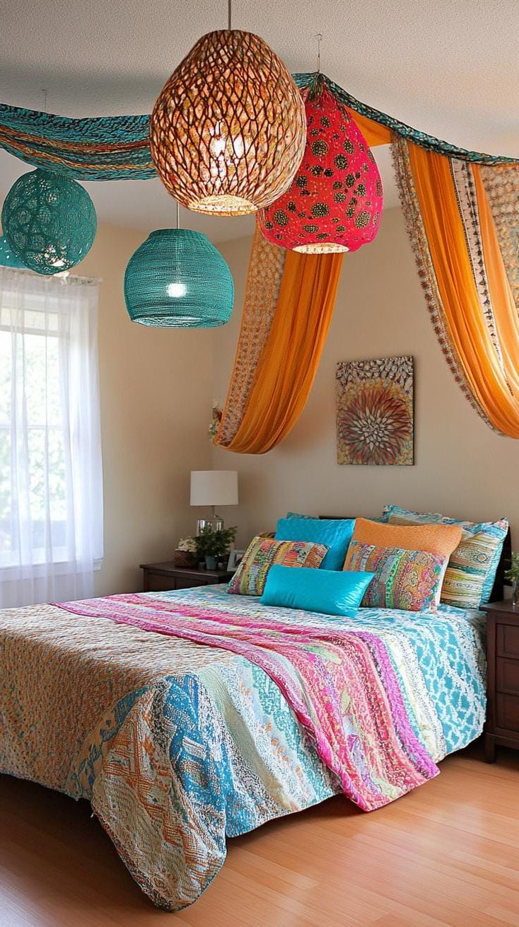13. Draping Scarves Over Boho Lamps - photo 2