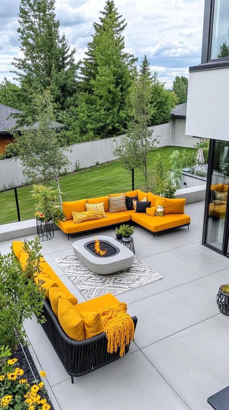 14. Curved Seating Patio Built Around a Fire - photo 2