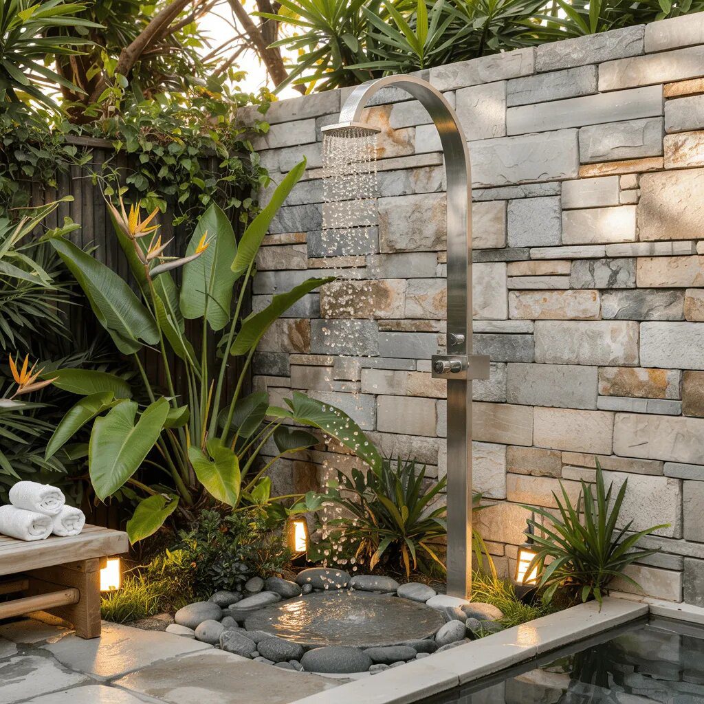 Outdoor Showers Under the Night Sky