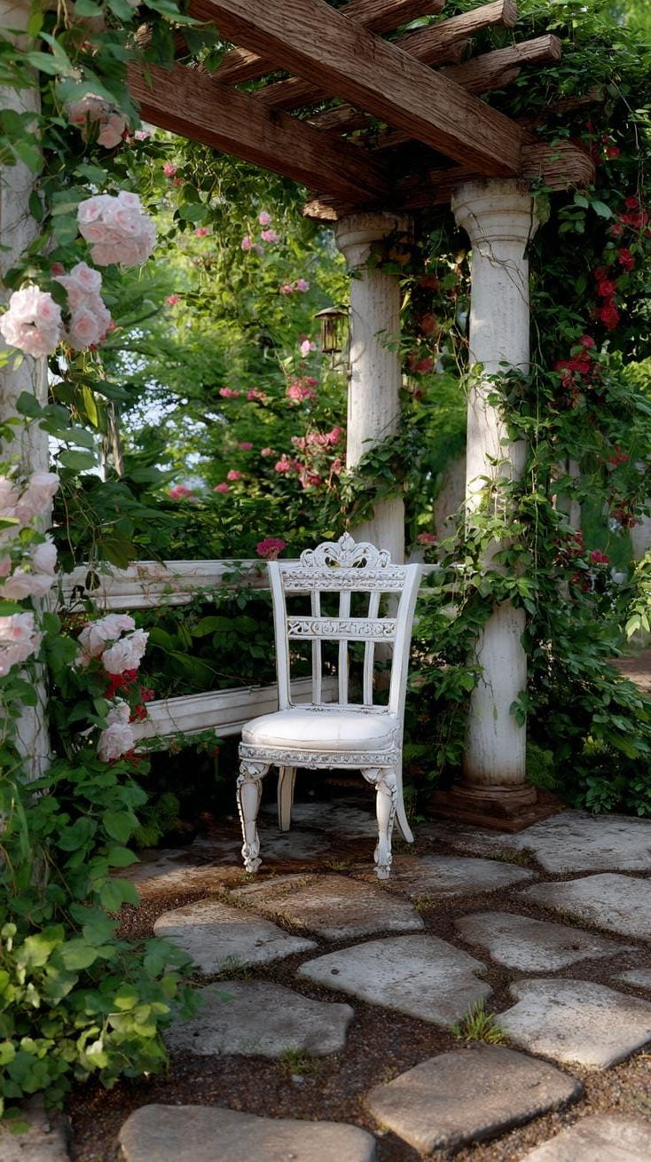 24. A hidden nook wrapped in blooming vines - photo 3