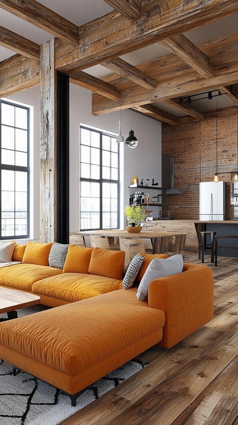 3. Steel Beams Meet Rustic Wood Flooring - photo 2