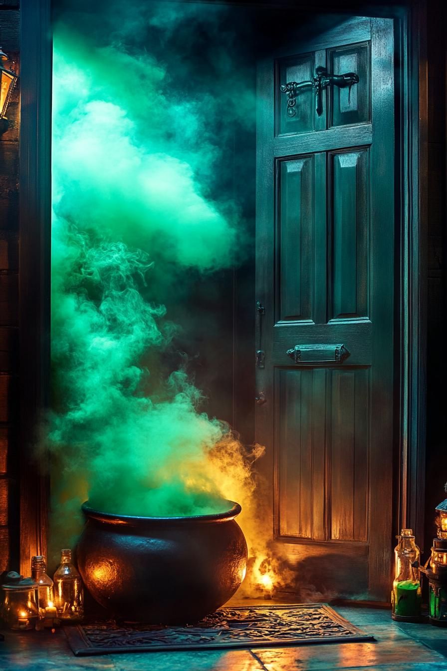 10. Cauldron Entrance Halloween Decor - photo 2