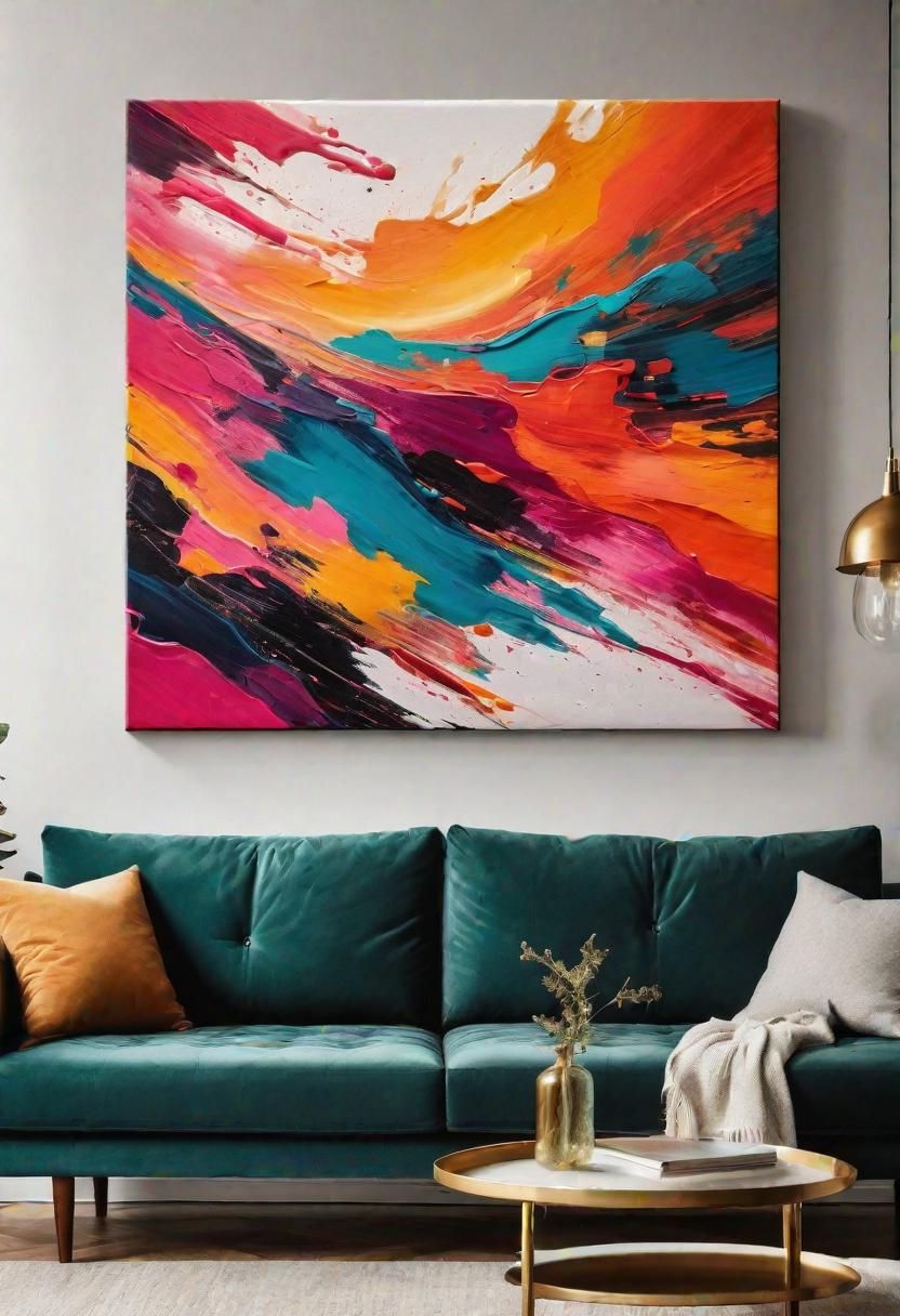 3. Oversized Abstract Canvas Art