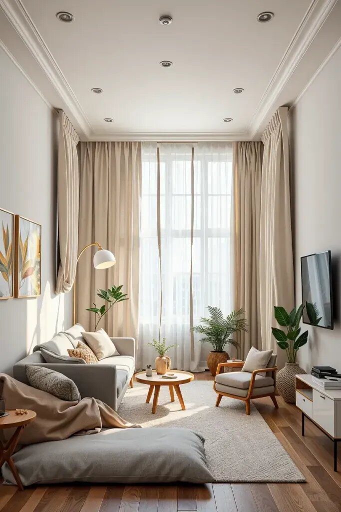 Tall Curtains For A Height Illusion