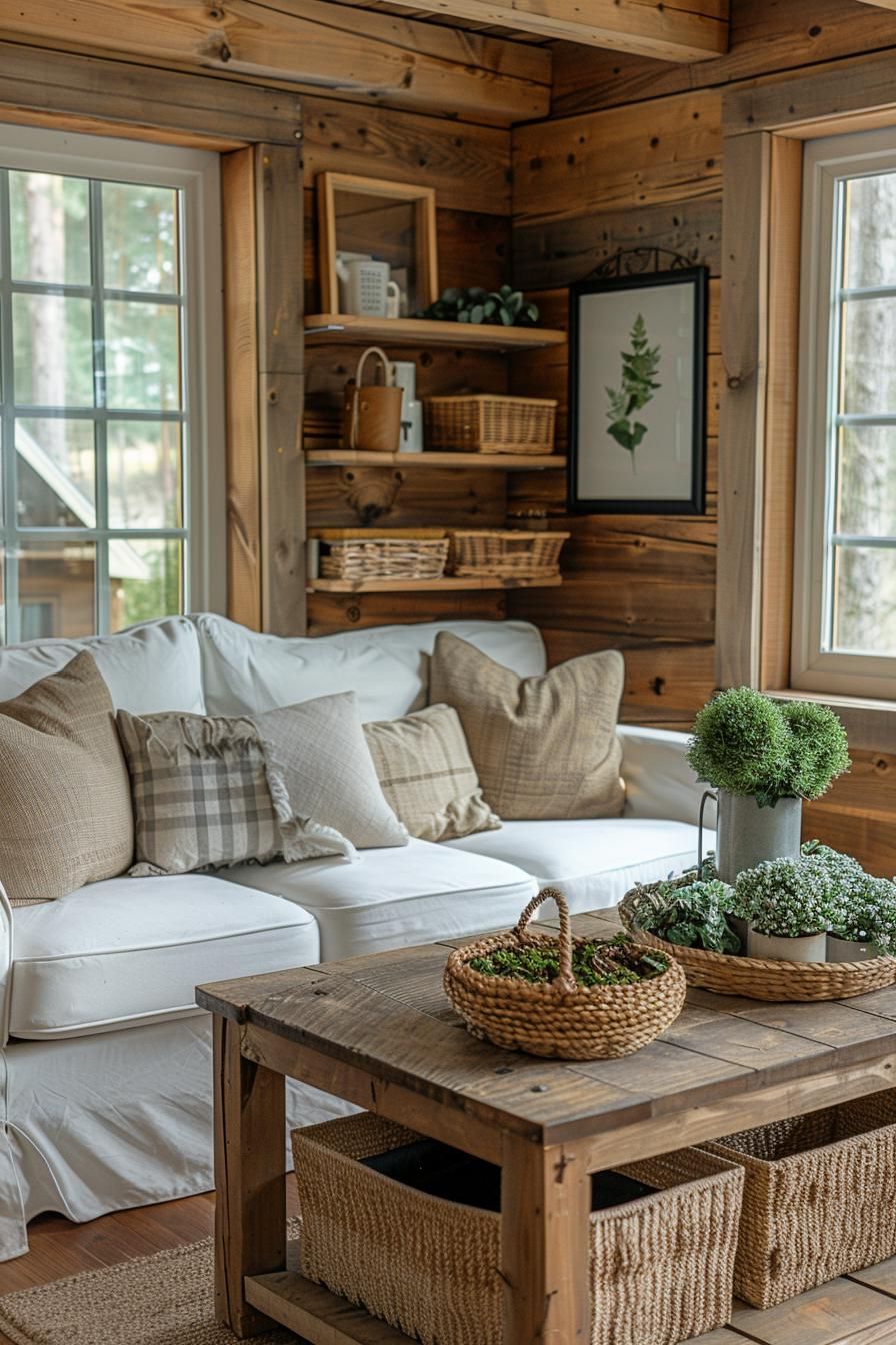 6. Earthy Farmhouse Living Room Ideas - photo 4