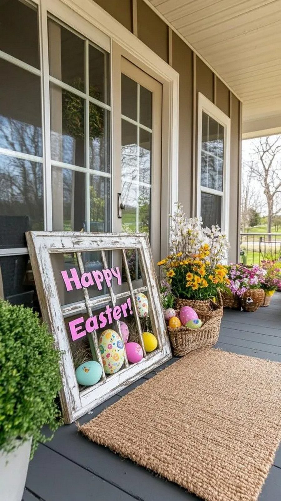 13. Whimsical Easter Window Frame Decor - photo 3