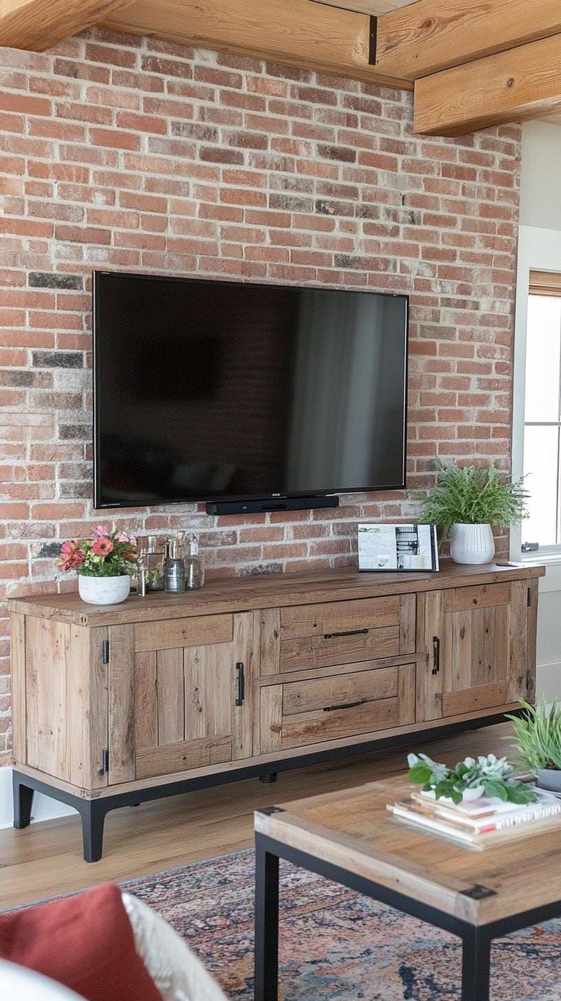 13. Rustic Wood TV Console - photo 3