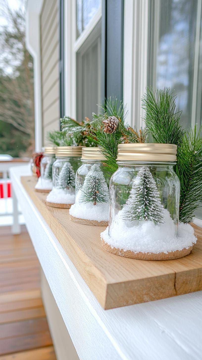 2. Frosty Mason Jar Snow Globes with Nature Scenes - photo 3