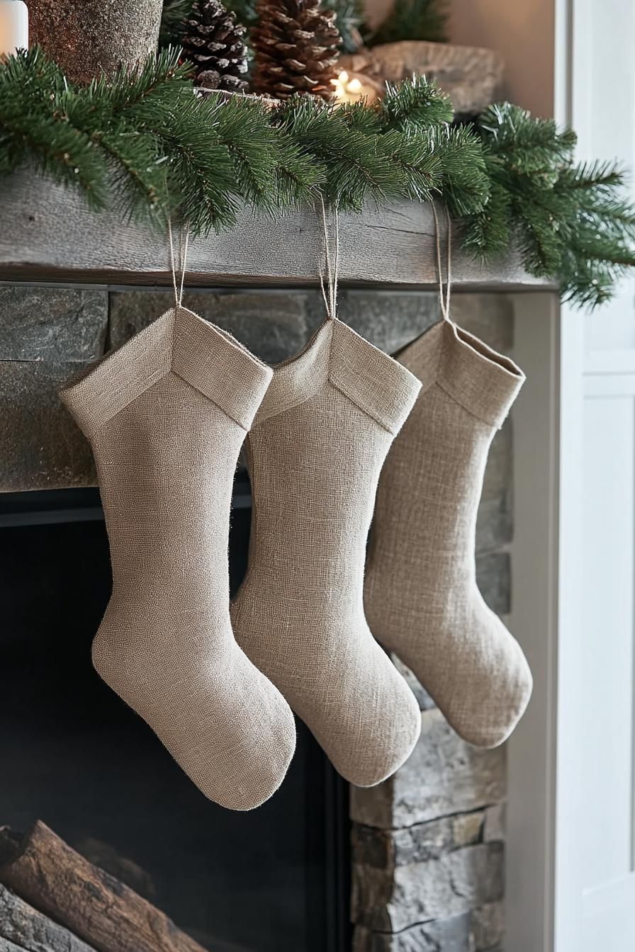 11. Simple Embroidered Linen Stocking Ideas - photo 2