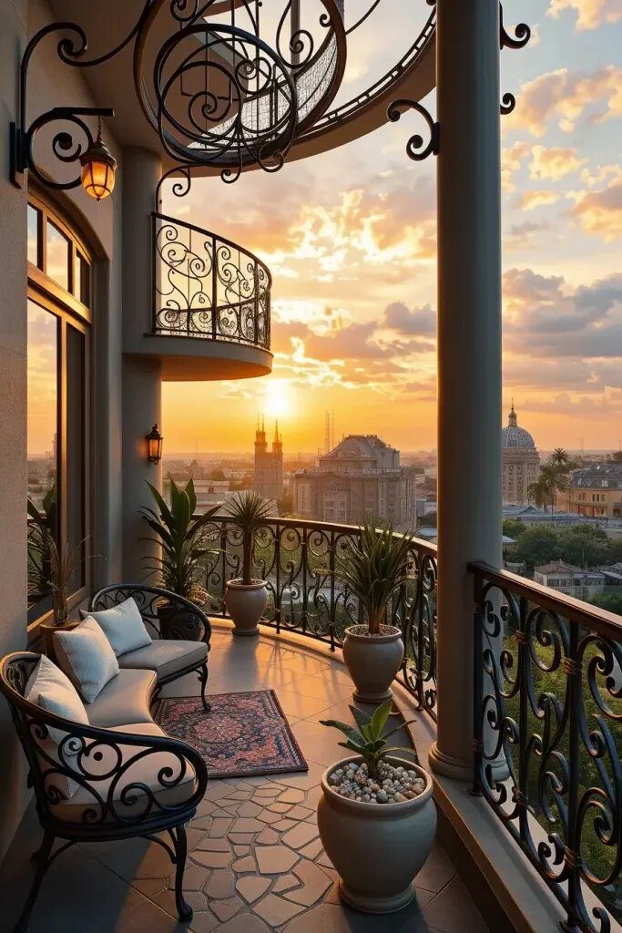 Spiral Balconies With Artistic Railings