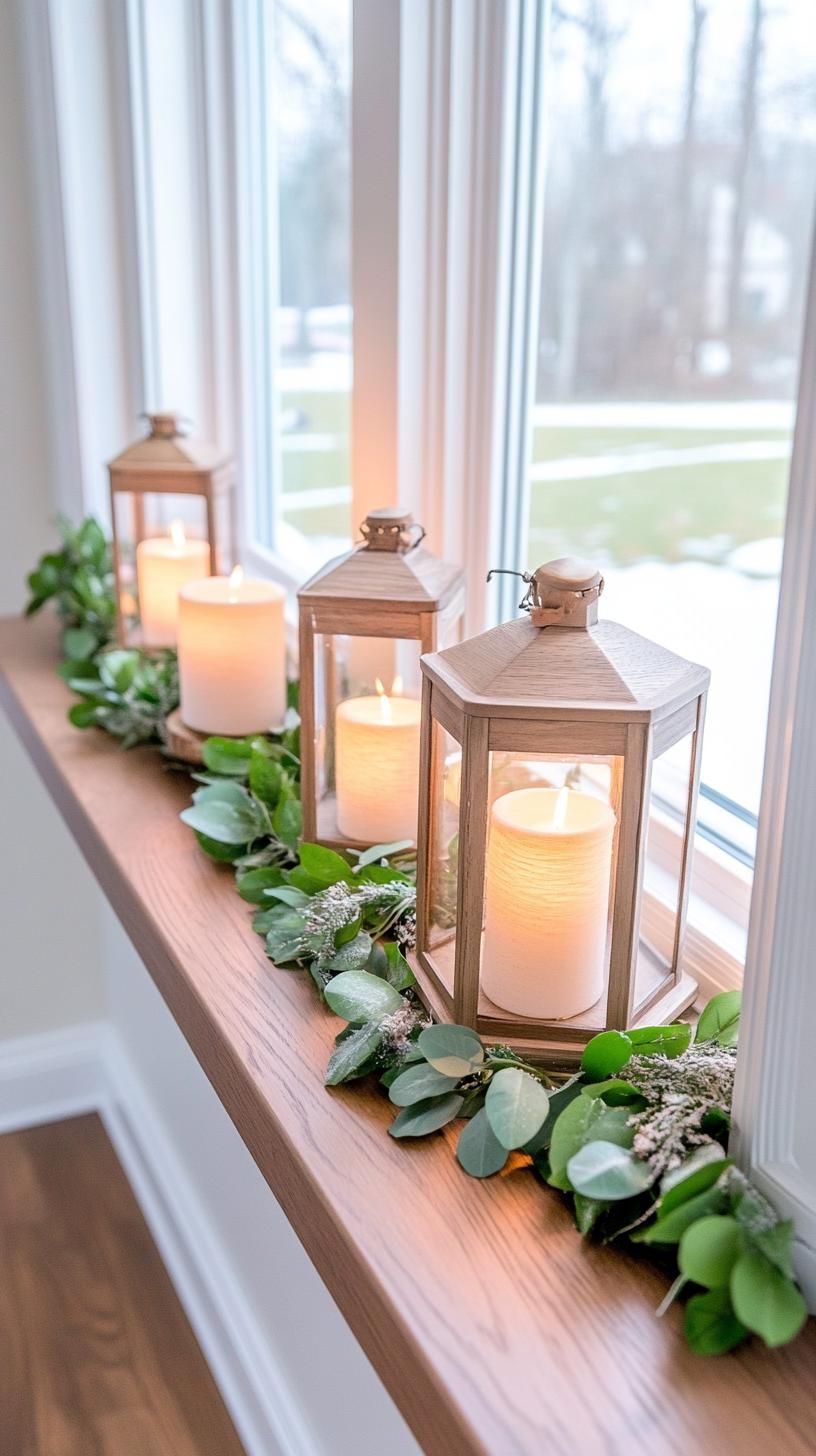 12. Window ledges styled with lanterns and greenery - photo 3