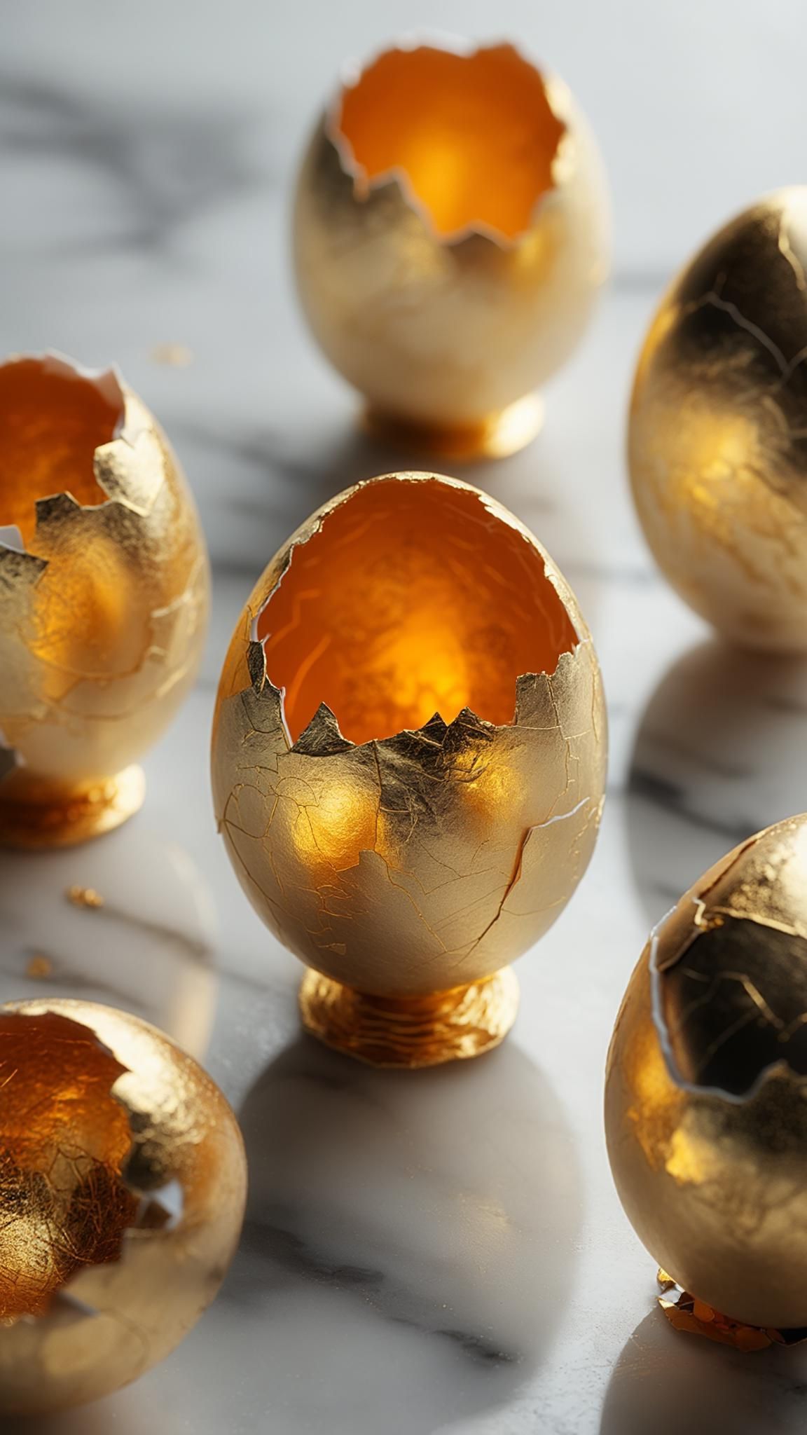 4. Gold Leaf Hollow Egg Decor