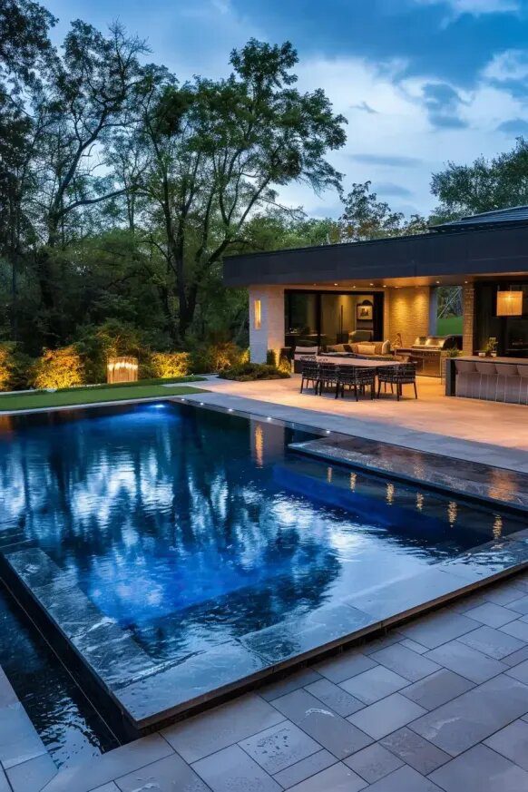 Stylish Pool with Inviting Outdoor Lounge