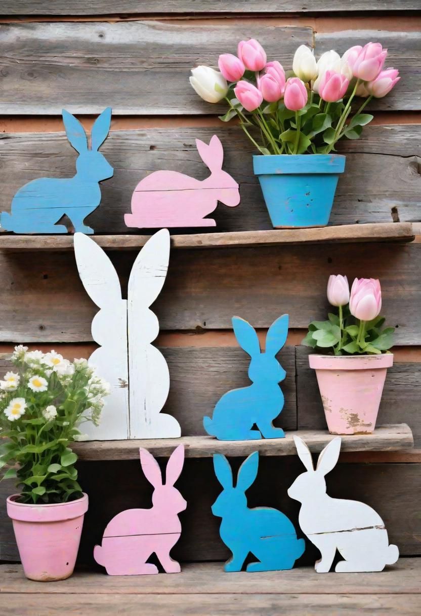18. Rustic Wood Easter Bunny Cutouts