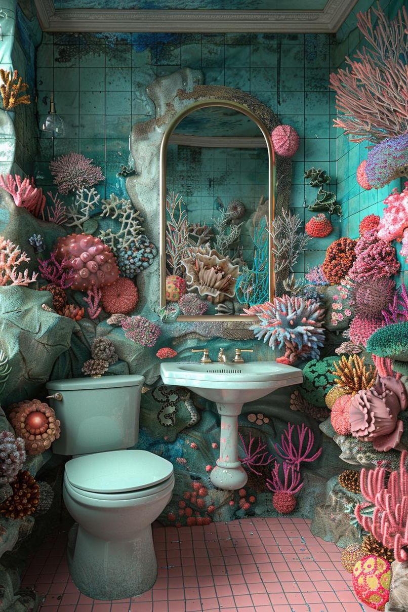 1. Ocean Reef Tile Bathroom Ideas