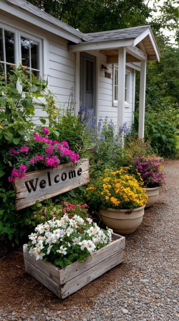 23. A Vintage Sign Surrounded by Full Planters - photo 2