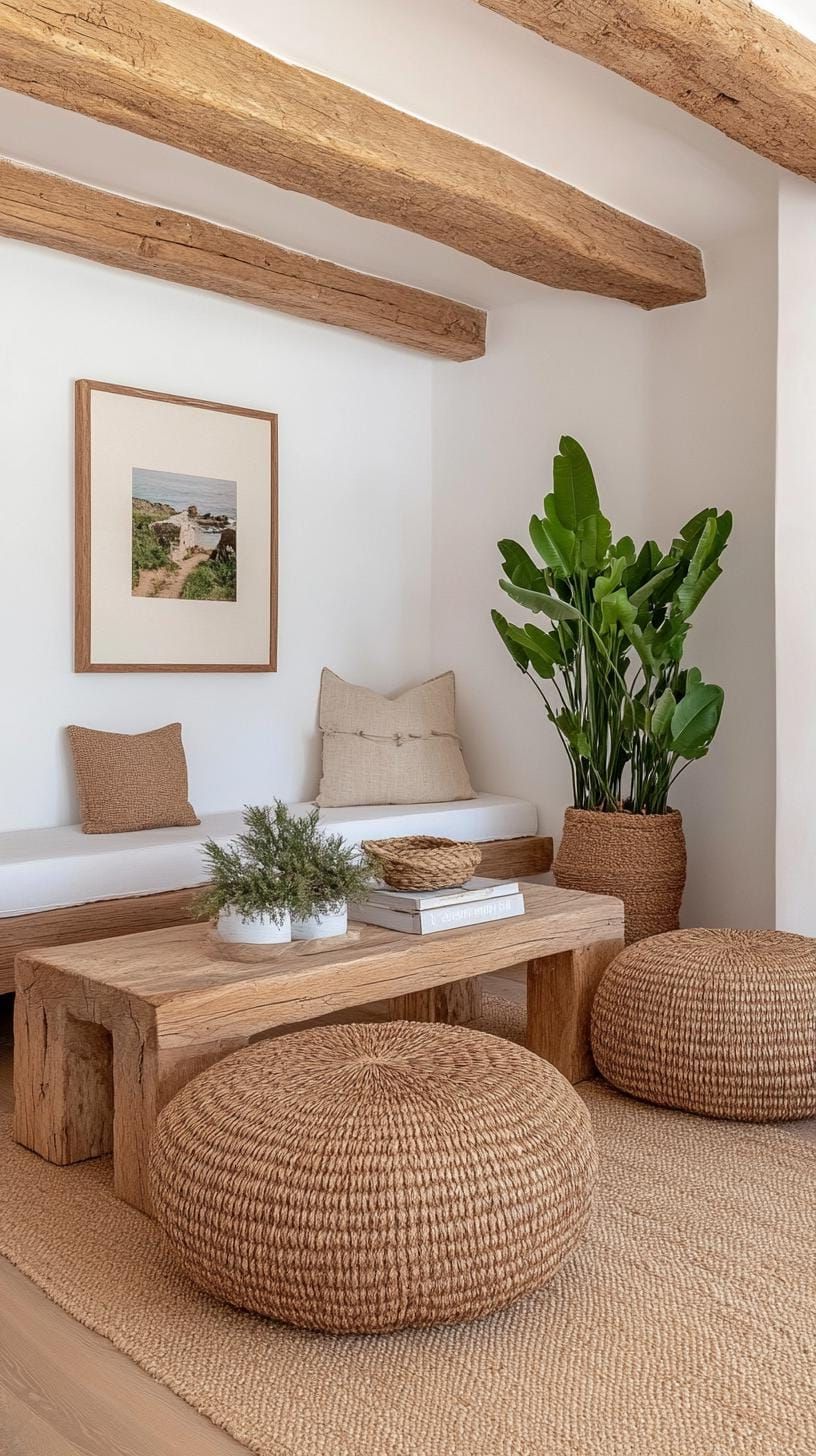 6. Woven Rattan or Seagrass Poufs Seating - photo 2
